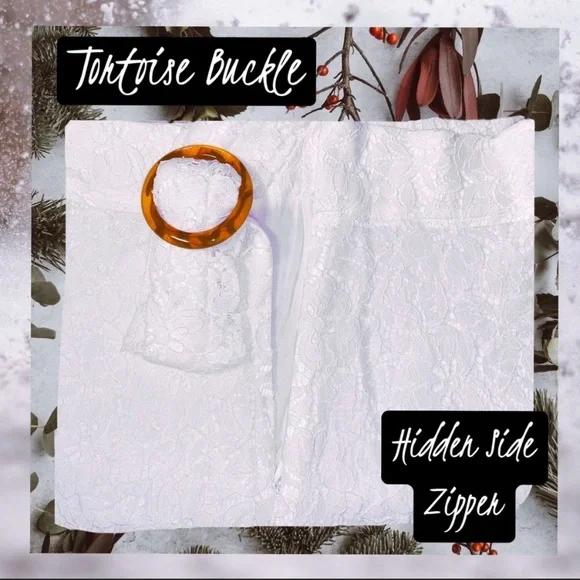 Lace Maxi Skirt, Size Medium in Winter White - Picture 3 of 4